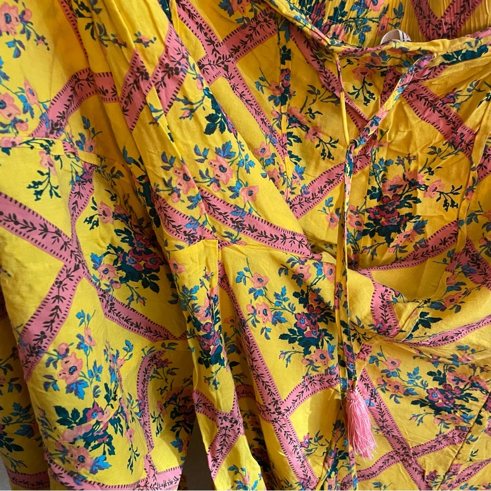 Free People I’m The One Lounge Pant Yellow Multicolor - Picture 7 of 9